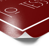 Burgundy Red White Minimalistisch Seat Chart Print Fotodruck (Ecke)