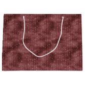 Burgundy Red White Stripes Valentine's Day Große Geschenktüte (Vorderseite)