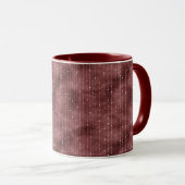 Burgundy Red White Stripes Valentine's Day Tasse (VorderseiteRechts)