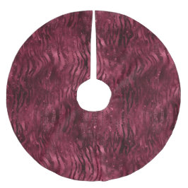 Burgundy Red Zebra Polyester Weihnachtsbaumdecke