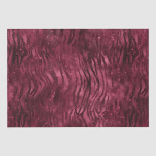 Burgundy Red Zebra Print Seidenpapier