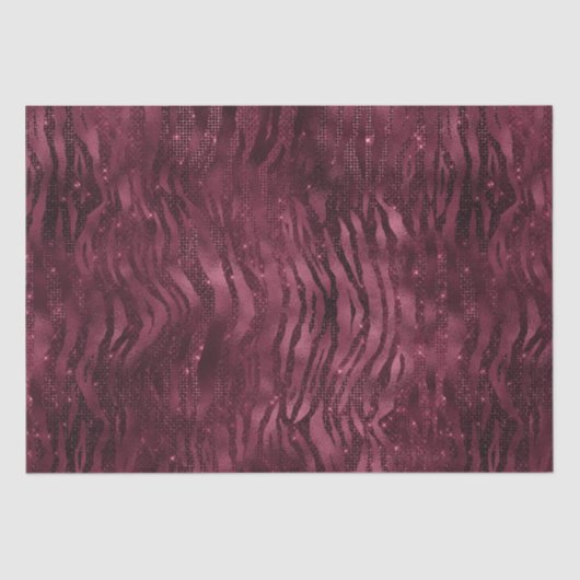 Burgundy Red Zebra Print Seidenpapier (Vorderseite)