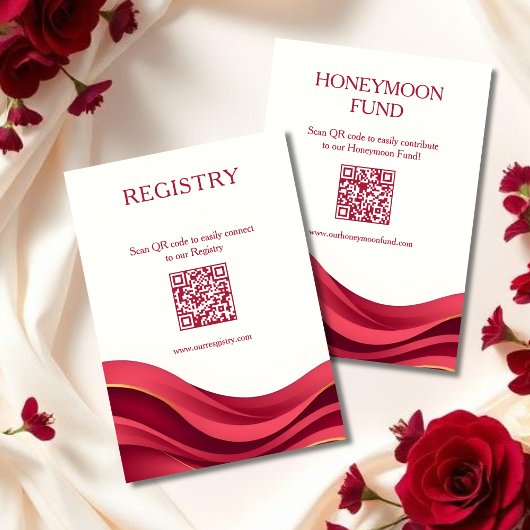 Burgundy Registry & Honeymoon Fund Begleitkarte