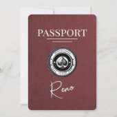 Burgundy Reno Passport Save the Date (Vorderseite)