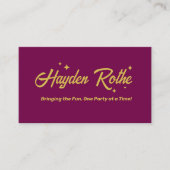 Burgundy Retro Typografy QR Code Visitenkarte (Vorderseite)