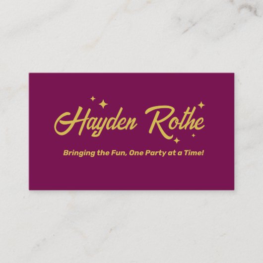 Burgundy Retro Typografy QR Code Visitenkarte (Vorderseite)