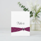 Burgundy Ribbon Tischkarte Postkarte (Stehend Vorderseite)