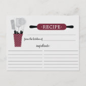 Burgundy Rolling Button Kitchen Tools Rezept Card Postkarte (Vorderseite)