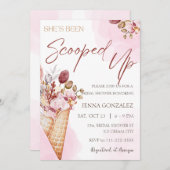 Burgundy-Rosa-Eiscreme-Brautparty Einladung (Vorne/Hinten)