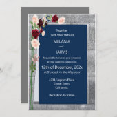 Burgundy Rosa Forest Green Navy Blush Wedding Einladung (Vorne/Hinten)