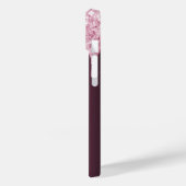 Burgundy Rosa Glitzer Tropfen Blumennamen Case-Mate iPhone Hülle (Rückseite / Links)