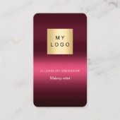 Burgundy rosa Logo Qr Code Facebook Visitenkarte (Vorderseite)