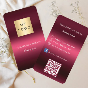 Burgundy rosa Logo Qr Code Facebook Visitenkarte