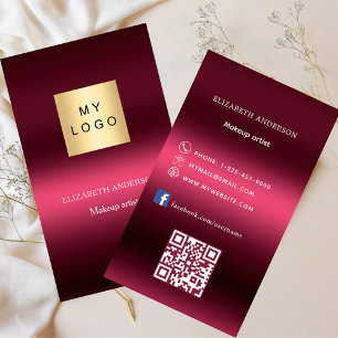 Burgundy rosa Logo Qr Code Facebook Visitenkarte