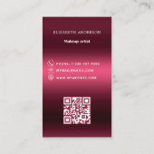 Burgundy rosa Logo Qr Code für soziale Medien Visitenkarte (Rückseite)
