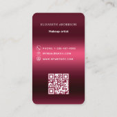 Burgundy rosa Logo Qr Code für soziale Medien Visitenkarte (Rückseite)