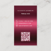 Burgundy rosa Logo Qr Code Sozialmedienprämie Visitenkarte (Rückseite)