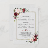 Burgundy Rosa Probe Dinner Einladung (Vorne/Hinten)