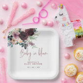 Burgundy Rose Baby in Bloom Baby Dusche Pappteller (Party)