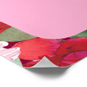 Burgundy Rose Baby in Bloom Baby Dusche Willkommen Poster (Ecke)