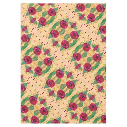 Burgundy Rose Bloom Tischdecke (Vorderseite)