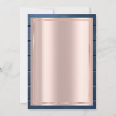 Burgundy-Rose, Blue Wood Rose Gold Rente Einladung (Rückseite)