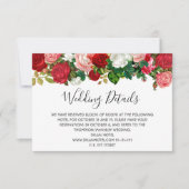 Burgundy Rose Blumengarten Hochzeiten Details RSVP Karte (Vorderseite)