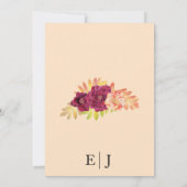 Burgundy Rose Boho Foto Wedding Save the Date (Rückseite)