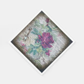 Burgundy Rose Botanischer Grunge Ephemerials Dekou Serviette (Ecke)