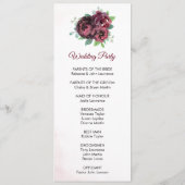 Burgundy Rose Bouquet Hochzeitsfeier Programm (Rückseite)
