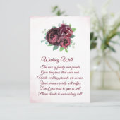 Burgundy Rose Bouquet Hochzeitskarten Begleitkarte (Stehend Vorderseite)