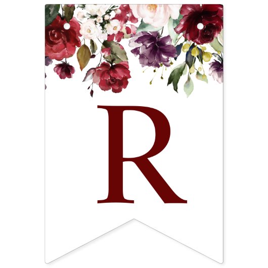 Burgundy Rose Brautparty Banner (Zweite Fahne)