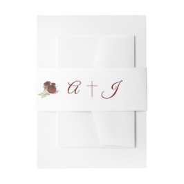 Burgundy Rose Corsage Einladungsbanderole