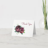 Burgundy Rose Danke-Karte Dankeskarte (Vorderseite)