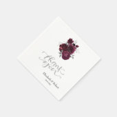 Burgundy Rose Danke-Karte Serviette (Ecke)