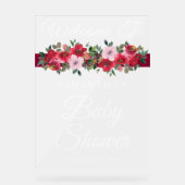 Burgundy Rose Fall Baby Dusche Willkommen Acrylschild (Vorderseite)
