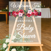 Burgundy Rose Fall Baby Dusche Willkommen Acrylschild