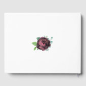 Burgundy Rose Foliage Floral Brautparty Gästebuch (Rückseite)