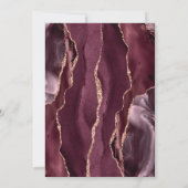 Burgundy Rose Gold Agate Save the Date Karte (Rückseite)