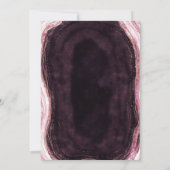 Burgundy & Rose Gold Geode Agate Slice Wedding Einladung (Rückseite)