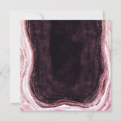 Burgundy & Rose Gold Geode Agate Wedding Square Einladung (Rückseite)