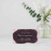 Burgundy & Rose Gold Geode Shower - Registrierung Begleitkarte (Stehend Vorderseite)