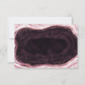Burgundy & Rose Gold Geode Wedding RSVP Response Karte (Rückseite)
