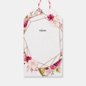 Burgundy Rose Gold Geometric Bridal Display Showdu Geschenkanhänger (Rückseite)