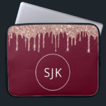 Burgundy Rose Gold Glitzer Tropfen Mit Monogramm Laptopschutzhülle<br><div class="desc">Blush Pink - Rose Gold und Black Imitats Glitzer Tropfen und Sparkle Elegant Mit Monogramm Initials Case. Dieser Fall kann so angepasst werden,  dass er Ihren Anfangs- und Vornamen enthält.</div>