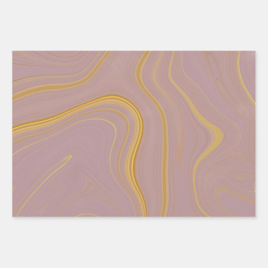 Burgundy Rose Gold Marble Agate Glitzer Geschenkpapier Set (Vorderseite)