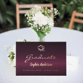 Burgundy Rose Gold-Name-Skript-Kappe Abschluss Gästebuch