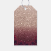 Burgundy & Rose Gold Ombre Brautparty Gefallen Geschenkanhänger (Rückseite)