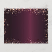 Burgundy Rose Gold RSVP-Karte (Rückseite)