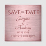 Burgundy Rose Gold Save the Date Custom Wedding Magnet<br><div class="desc">Gönnen Sie Ihrem Gast ein besonderes Burgundy Rose Gold Save the Date Custom Wedding Magnet! Ein schöner Sake mit Ihrem besonderen Datum, den Namen der Braut und des Bräutigams und einem besonderen Sprichwort oder Zitat! Einzigartiges, minimalistisches Design, das zu Ihrem Hochzeitsthema passt und Blätter, die das Gedächtnis bewahren! Exklusiv von...</div>